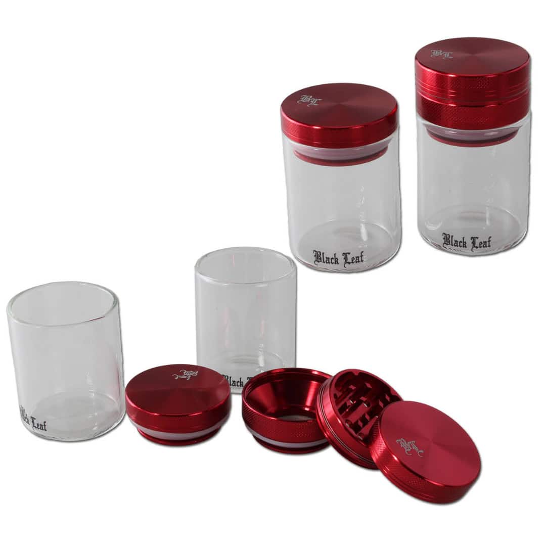 Hliníková drvička so skleneným zásobníkom 3-dielna