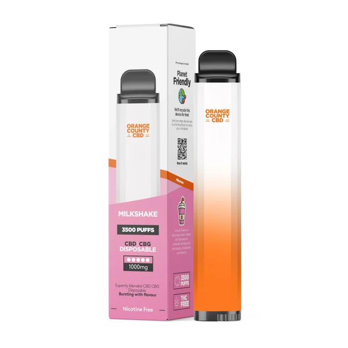 Milkshake CBD+CBG disposable 3500 ťahov Orange County 10ml