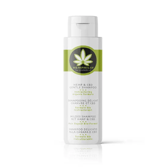 Jemný konopný šampón s CBD Hemphilia 200ml
