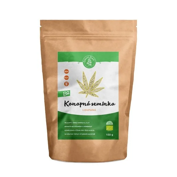 Zelená Země konopné semienka lúpané
