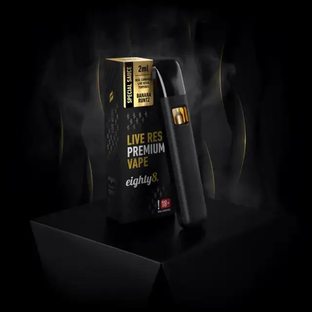 Banana Runtz LIVE RESIN terpény, VAPE pero eighty8