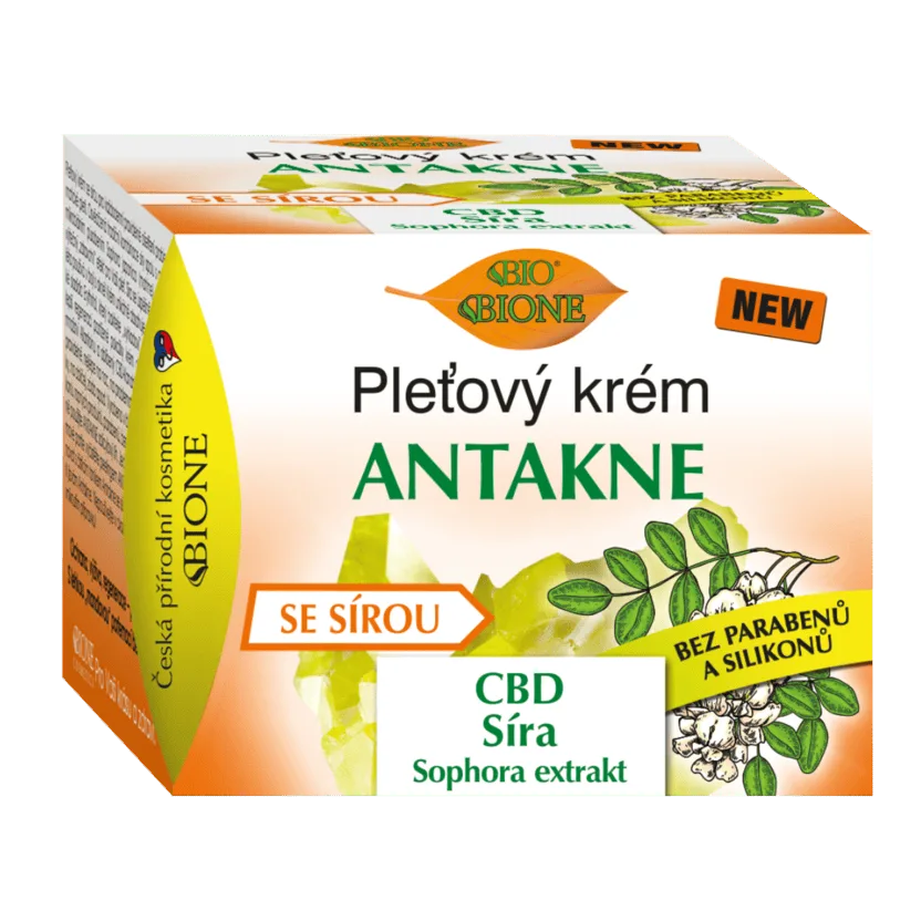Antakne pleťový krém so sírou a CBD Bione 51ml